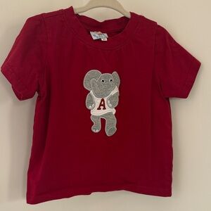 Alabama Kids Red Elephant Embroidered Graphic Tee